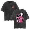 2026 neues Demon Slayer Nezuko Kamado Acid Wash Oversize T-Shirt, Vintage-gewaschenes schweres Baumwoll-Anime-Grafik-T-Shirt für KNY-Fans