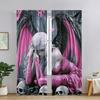 2pcs Elegant Angel Wings Anime Curtains – Detailed Wing & Skull Design for Bedroom   Living Room   Kitchen & Office Decor