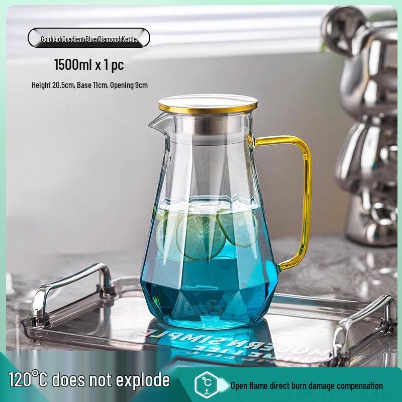 ZISIZ Heat-Resistant Glass Water Pitcher with Infuser