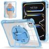 For iPad Pro 11 (2024) Case Hand Strap Kickstand PC+TPU+Acrylic Clear Tablet Cover