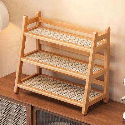Plastic Rattan 2-Tier Tabletop Cup Holder & Organizer