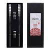 304 Stainless Steel Chopsticks & Rests Gift Set with Laser Black and White Logo