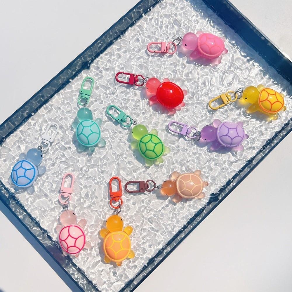 Luminous Turtle Keychain Glow In The Dark Bag Pendant Cute Tortoise Key Chain  Women Bag Decor