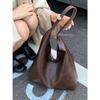 Large capacity retro underarm bag women's 2025 new autumn and winter shoulder bag Maillard brown commuter tote bag