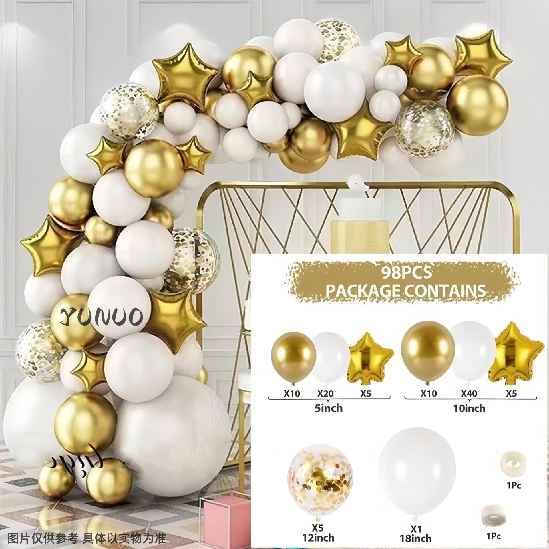 

Birthday Balloon Arrangement Premium Balloon Arch Set Balloon Wedding Birthday Atmosphere Balloon Metal Package 003