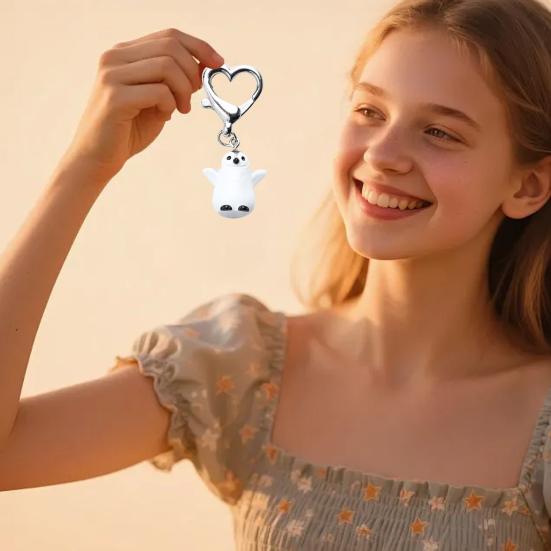 Yousheng Keychain Pendant Penguin Charm Heart Buckle Keychain with Red Heart Decoration Backpack Decorative Keyring