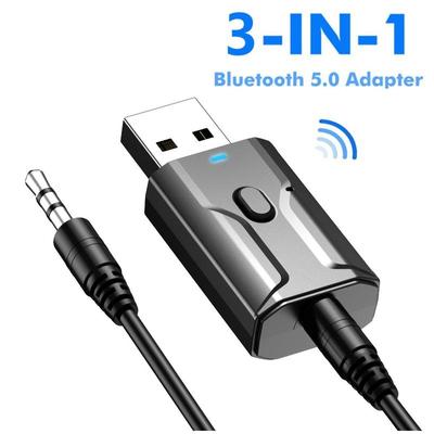 4 In 1 USB Bluetooth 5.0 Dongle Adaptörü Alıcı Verici HiFi Stereo Kablosuz Ses Adaptörü USB 3.5mm Jack 3.5mm Aux PC Masaüstü Kulaklıklar için