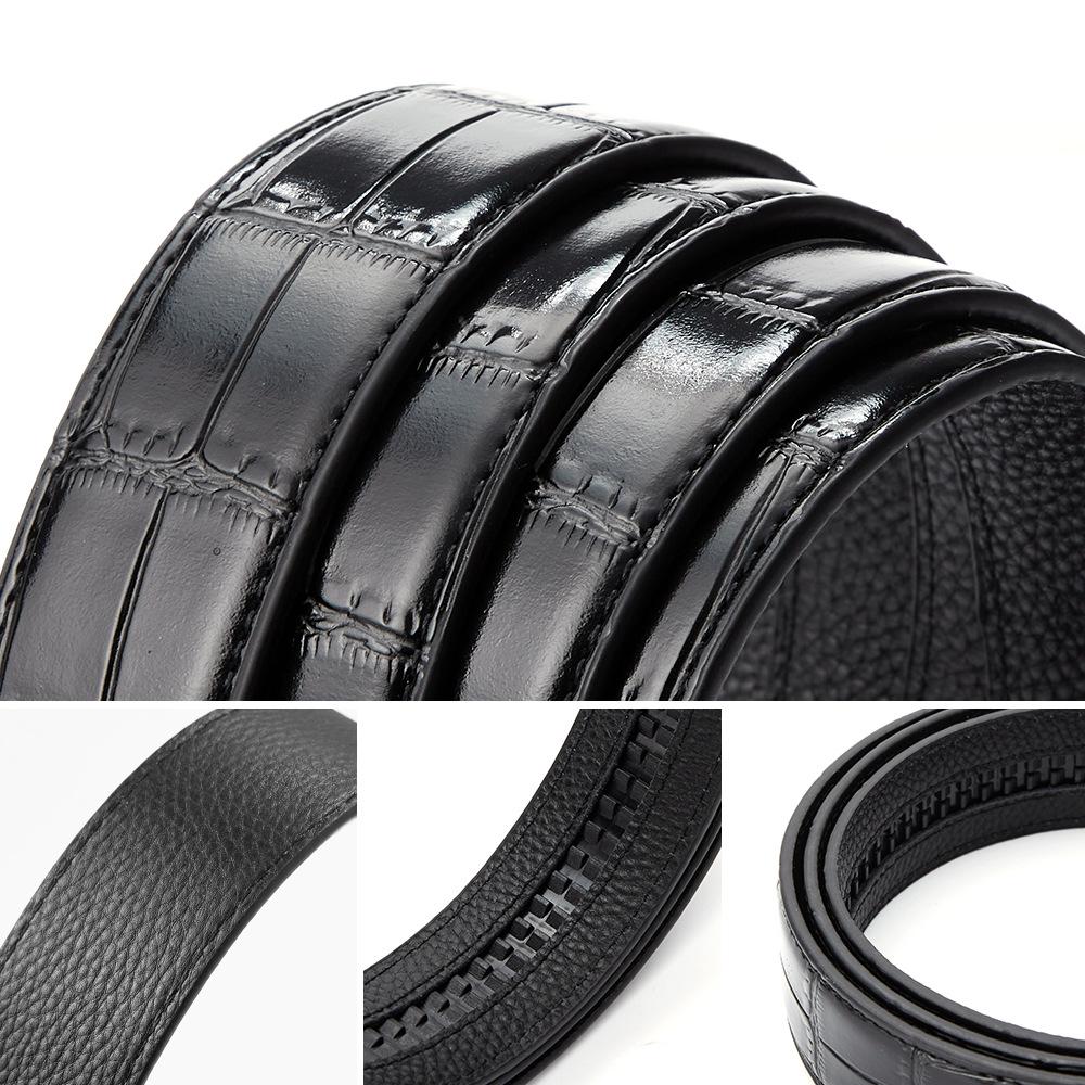 Men's Genuine Cowhide Belt with Automatic Buckle, 3.5cm Width
