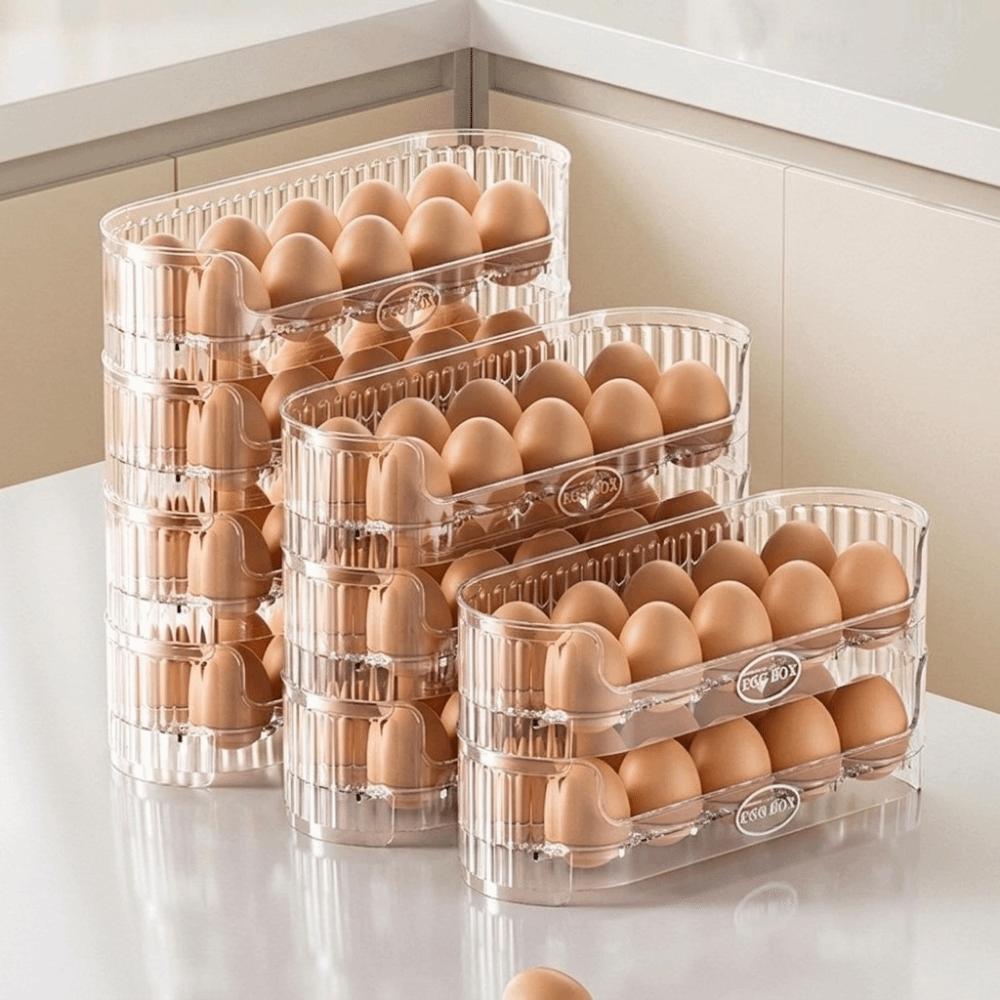 Large Capacity Fridge Egg Holder Plastic Egg Fresh-keeping Case  for Kitchen