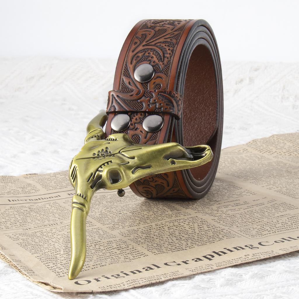 Antique Belt Men'S Genuine Leather Belt Men'S Belt Men'S High-End Belt Men'S Trendy Men