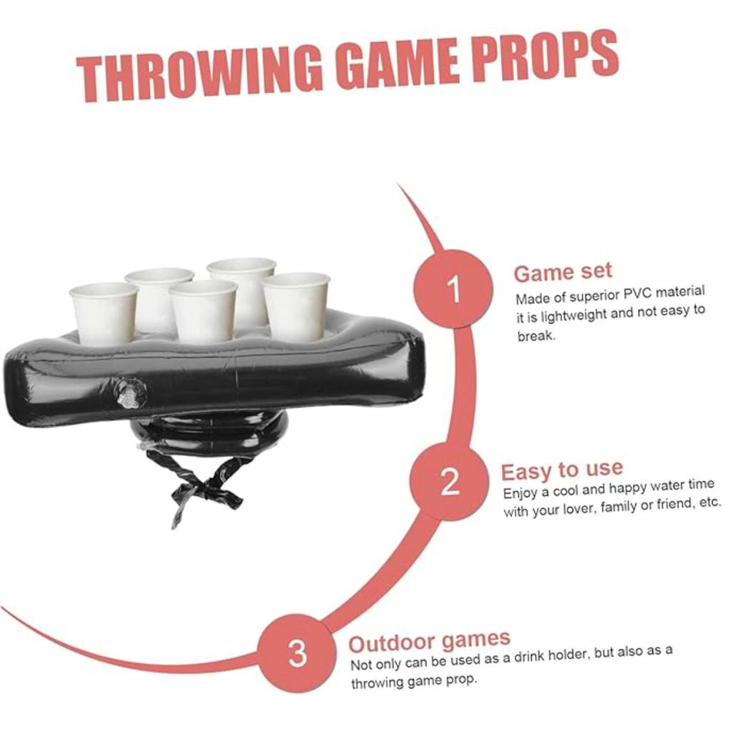 2Pcs Inflatable Beer Cup Pong Hat Creative Toss Game Hat for Adults Fun Party Supplies for Outdoor Games,Christmas Birthday