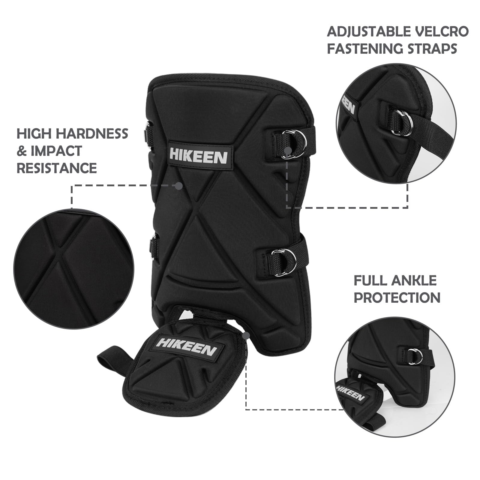 Hikeen Baseball Leg Guard Batter s Shin Foot Shield with Adjustable Straps Batting Softball Gear for Right & Left Hand Hitters 1pc