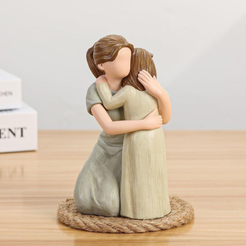 Hand-Painte Family Sculpture Elegant Resin Family Ornament Mothers Day