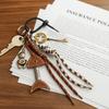 Bag Hanging Leather Fishbone Keychain Handmade Woven Ropes Keyring  Jewelry Accessories