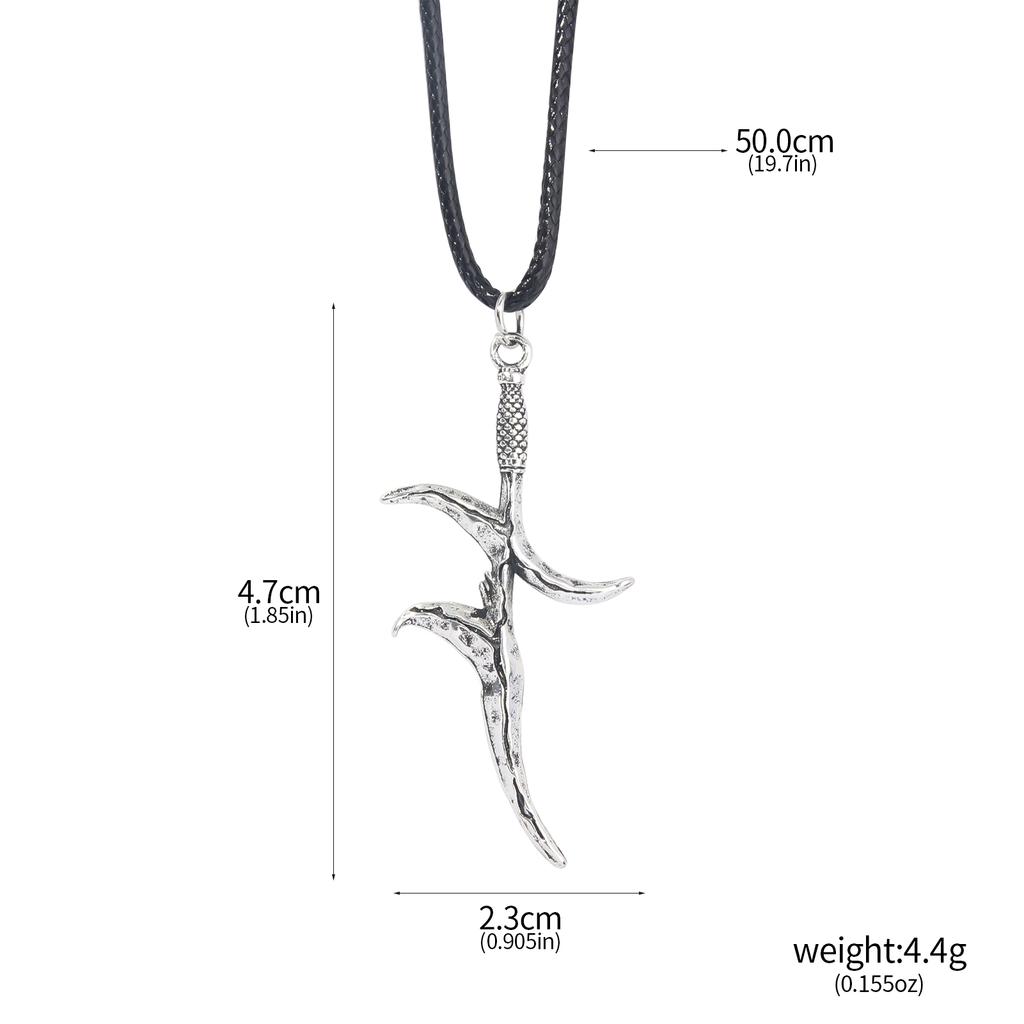 Melina Irregular Sword Black Knife Dagger Necklace Game Ring Spectral Steed Whistle Cosplay Props Unisex Jewelry Accessories