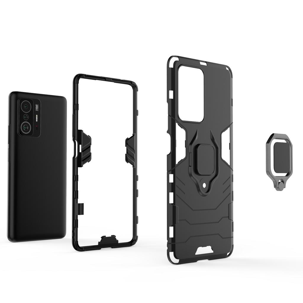 Applicable To Xiaomi 11T Black Panther K11 Mobile Phone Case 11Lite Car Bracket Ring MI 11Pro All-inclusive Anti-drop Cover