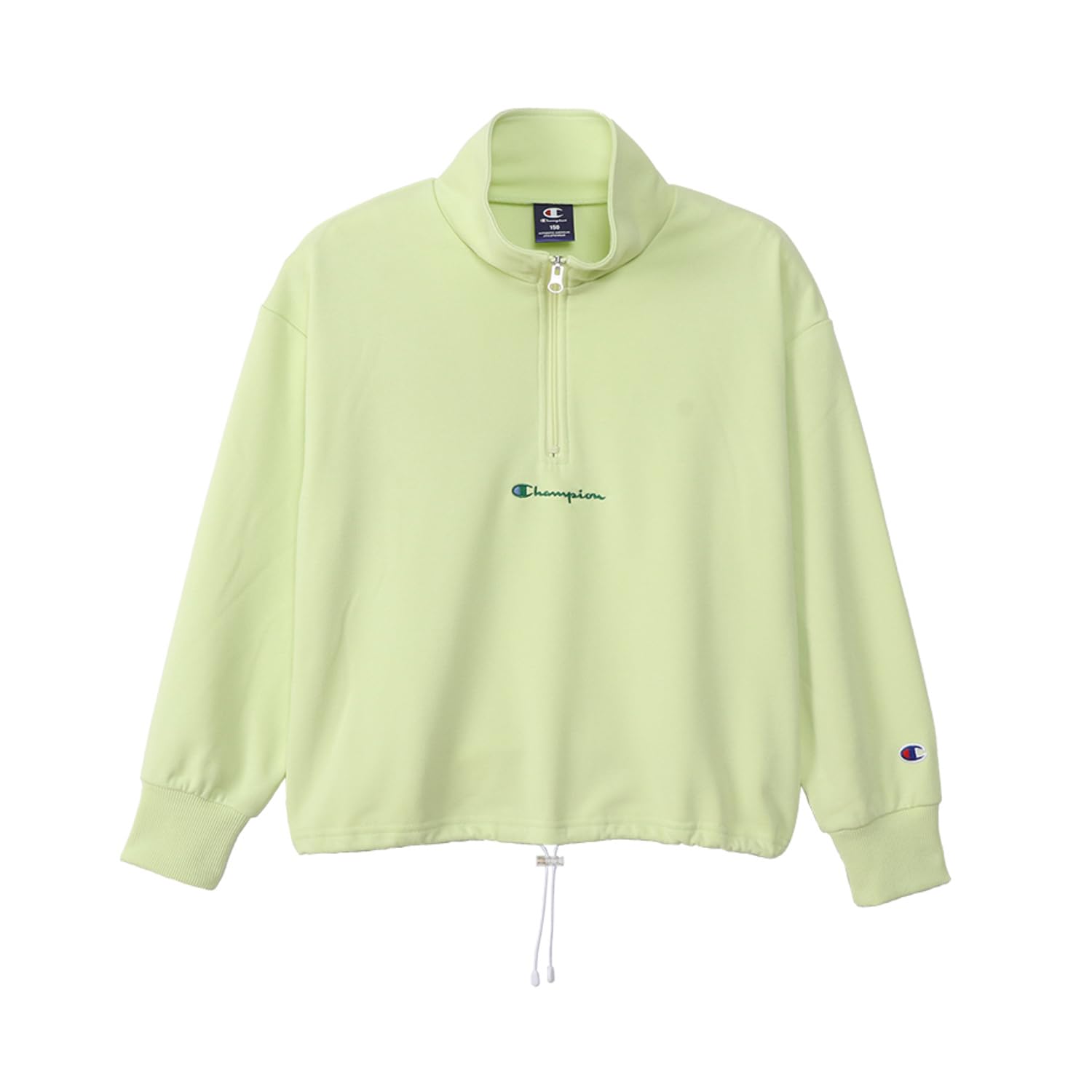 

Kids Long Round Fleece Realx Quick Logo Half Zip School Lime [Champion] Sweatshirt, Sleeve, Neck, Fit, Dry, Embroidery, Sweatshirt, Girls, CK-AS014 лаймовый