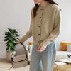 2025 Autumn Women's Casual Short Knit Cardigan - Small Fresh Twist Sweater Coat with Toggle Buttons, Lazy Style
