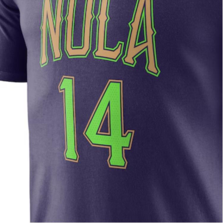 Nike X NBA New Orleans Pelicans Brandon Ingram Name & Number 2024/25 City Edition Letter Print Crew Neck Short Sleeve T-Shirt HJ2781-535