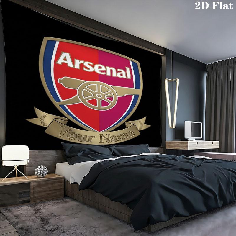 Arsenal F Custom Name Wall Tapestry Aesthetic Wall Hanging Printed Fabric Blanket Decorative Tapestries for Bedroom Living Room Home Decor