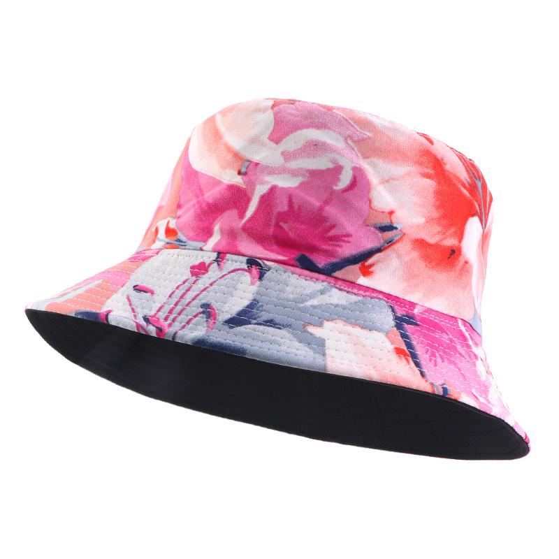New Polished Printed Pot Hat Double-sided Bucket Hat Outdoor Travel Visor