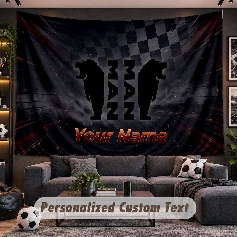 Wall Hanging Tapestry Custom NameMAN Truck Pattern Personalized Printed Fabric Wall Decor