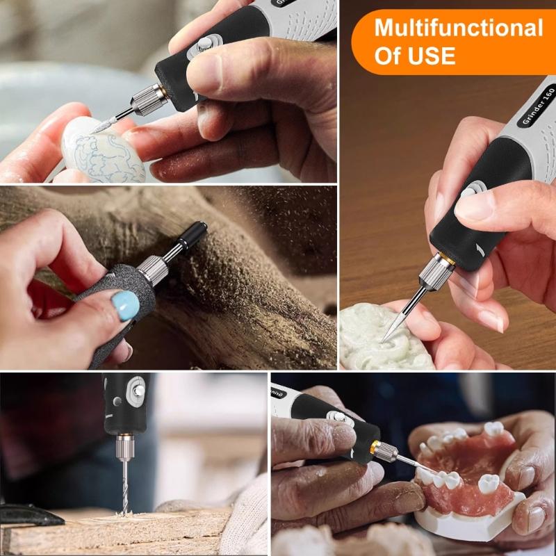 Multipurpose Mini Grinder 5 Adjustable Speed Wireless Rotary Tool for Stone Carving Plastic Polishing Crafts Art