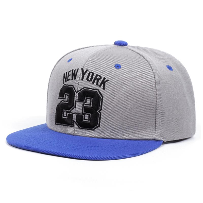 Nr. 23 New York Bestickte Herrenmode Retro Hip Hop Hut Baseballkappe Damen Outdoor Freizeit Sonnenschutzhut Flacher Randhut white