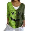 Women's Fashion Casual Knit Sweater Button-Up Halloween Printed  Cardigan Jacket