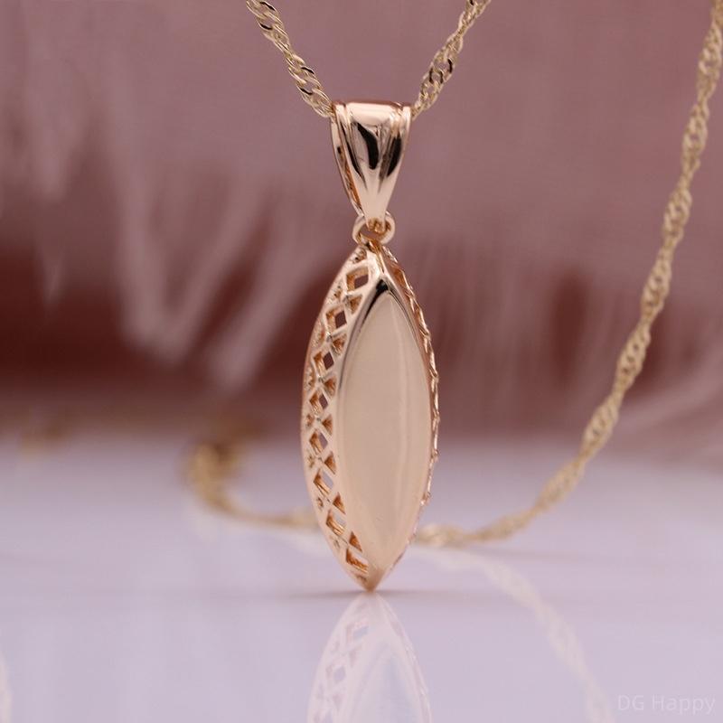 Horse Eye Artificial Zircon Rose Gold Color Italian Craft Retro Style Necklace