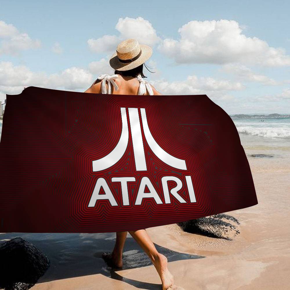 A-Atari Logo Microfiber Blanket Quick Drying Beach Towels Oversized Printing Super Absorbent Pool Towel Blanket