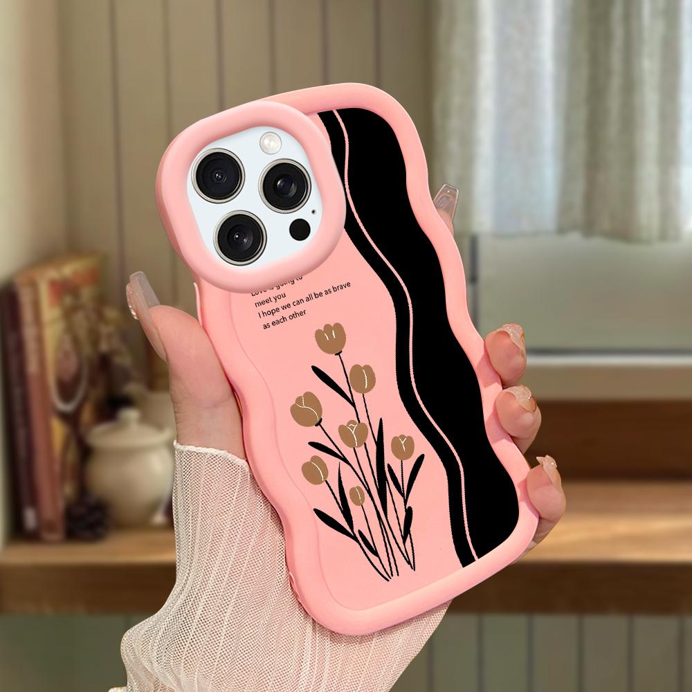 Big Wave Edge Mäkký silikónový materiál Macaron Puzdro na telefón Nárazuvzdorné ochranné gumové puzdro pre iPhone Samsung Huawei Honor Xiaomi Redmi OnePlus Moto