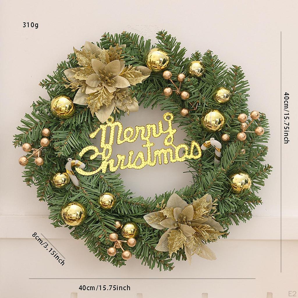 Christmas Wreath Artificial Garland Decor Creative Lifelike Rustic Xmas Ornament for Festival