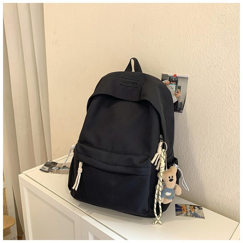 New Japanese Simple and Lightweight College Student Schoolbag Versatile High-value Large-capacity Leisure Travel Solid-color Backpack