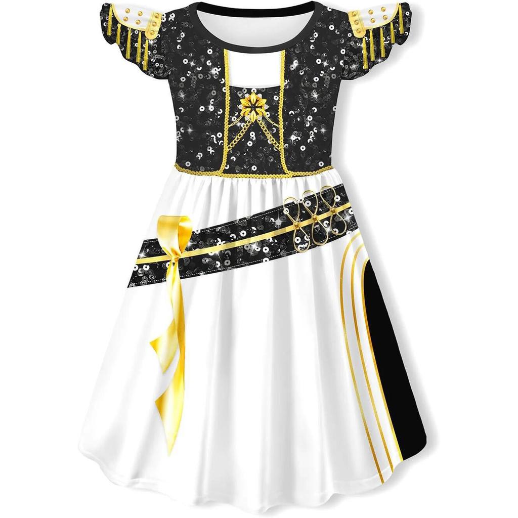 Kids KPop Demon Hunters Dress Clothes Cosplay Costume Girls Cartoon Rumi Dresses Children Casual Girl Dress Halloween Xmas Party
