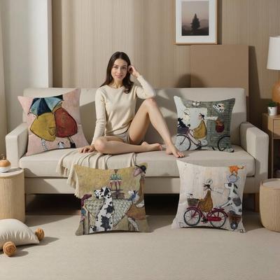 Sam Toft Art Abstract Landscape Love Dogs Pillowcase Toon Gift Cushion Cover Bedroom Home Sofa Chair Seat Decor Pillow Case