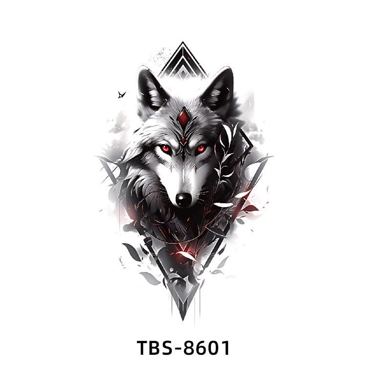 Realistiska Djurtotem Tatuering Klistermärken: Drake, Fenix, Tiger, Varg