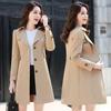 2025 Double-Layer Mid-Length Trench Coat: Women's British Style High-End Slimming Overcoat for Spring & Autumn