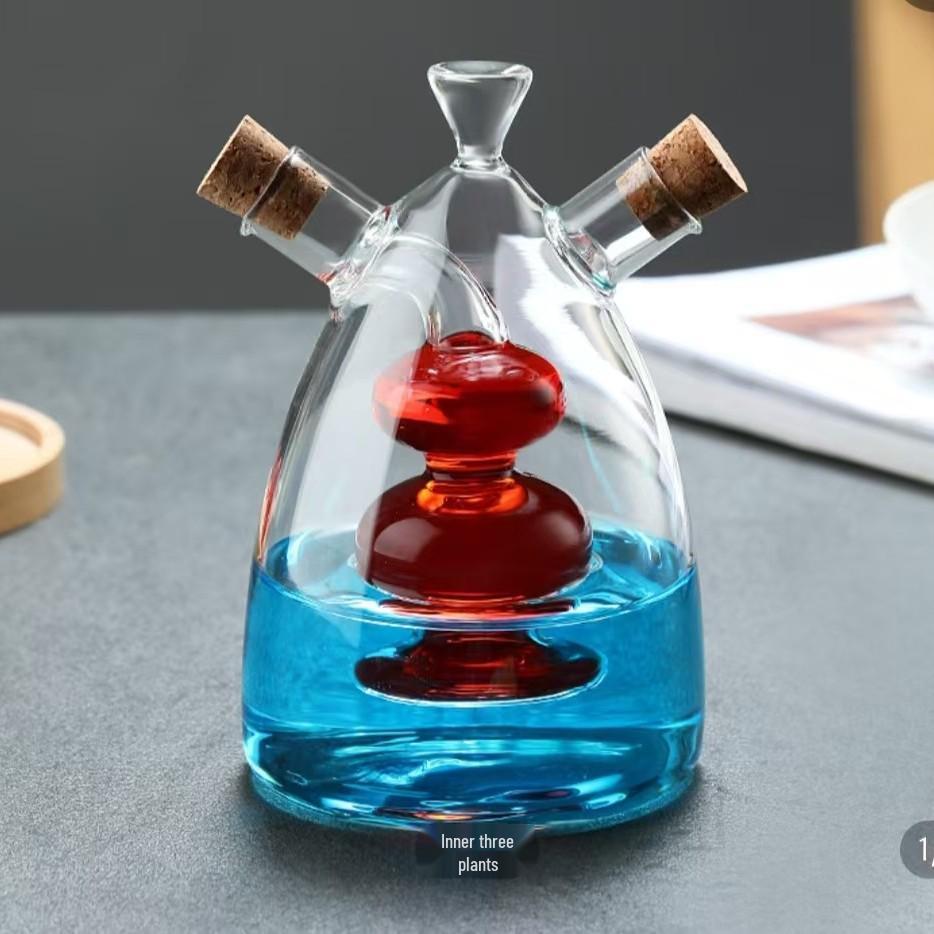 Sealed Irregular High Borosilicate Glass Oil and Vinegar Cruet Bottle