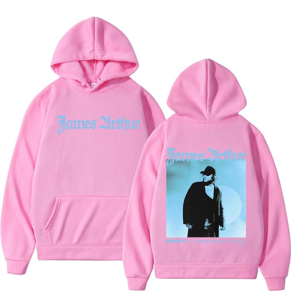 

Худі з принтом James Arthur Between Dreams Reality для чоловіків і жінок, модна спортивна кофта, осінь та зима, хіп-хоп, спортивний одяг, топи L рожевий