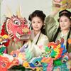 2 Pcs National Tide Dragon Boat Dragon Dance DIY Making Material Mid-Autumn Festival Handmade Kid Gift Paper Toys Party Decor