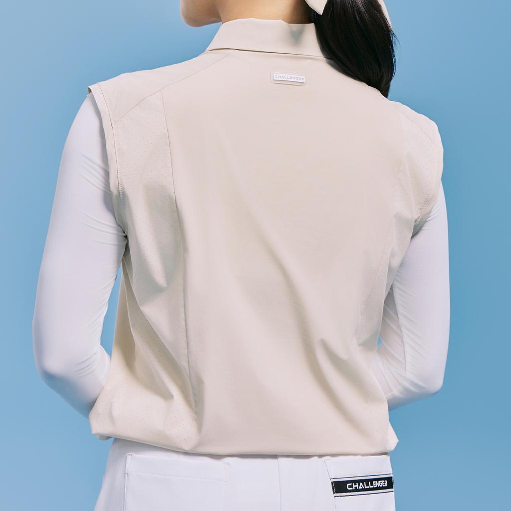 CHALLENGER Women'S Woven Cooling Inner Layering Sun Guard T-Shirt Light Beige