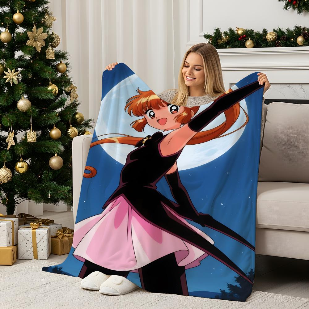 Anime S-Saint Tail Throw Flannel Blanket Perfect for Sofa Office Bed Travel Sleep Read Relax Camping four season use