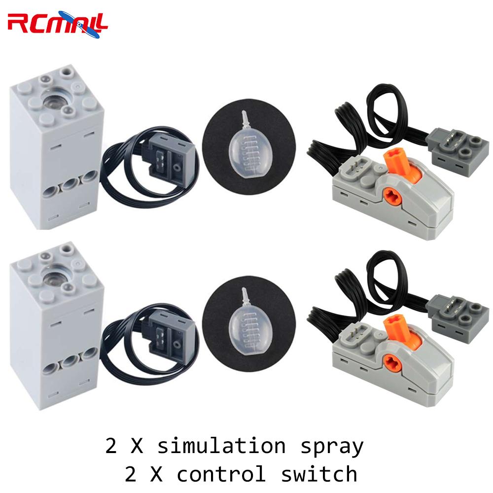 Klocki MOC Symulacja Rozpylacz Nebulizator Części Wydechowe Tor Kolejowy Silnik Odbiornik Kontrolera IR Seria Mould King Silnik