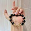 Maillard style natural black agate tiger's eye contrast bracelet
