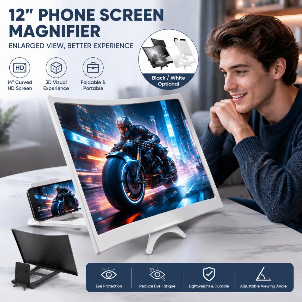 12 Inch 3D Screen Magnifier Bracket Curved Expander Projector Portrait/Landscape Viewing