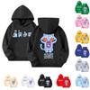 Children's Casual Round Neck Printed Pullover Long-sleeved Hooded Sweatshirt Top