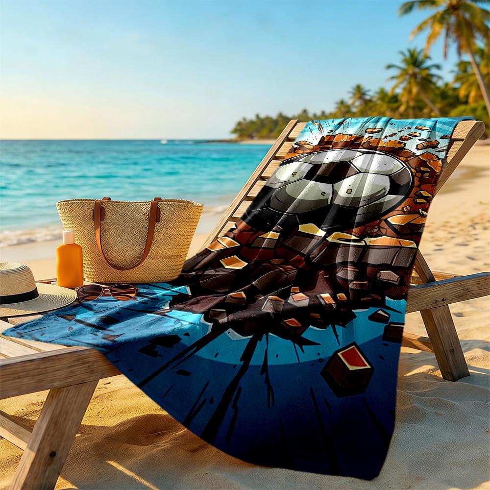 Soccer Beach Towel Quick-Dry Soft Microfiber Comfortable Lightweight Perfect for Traveling Yoga Camping and Swimming