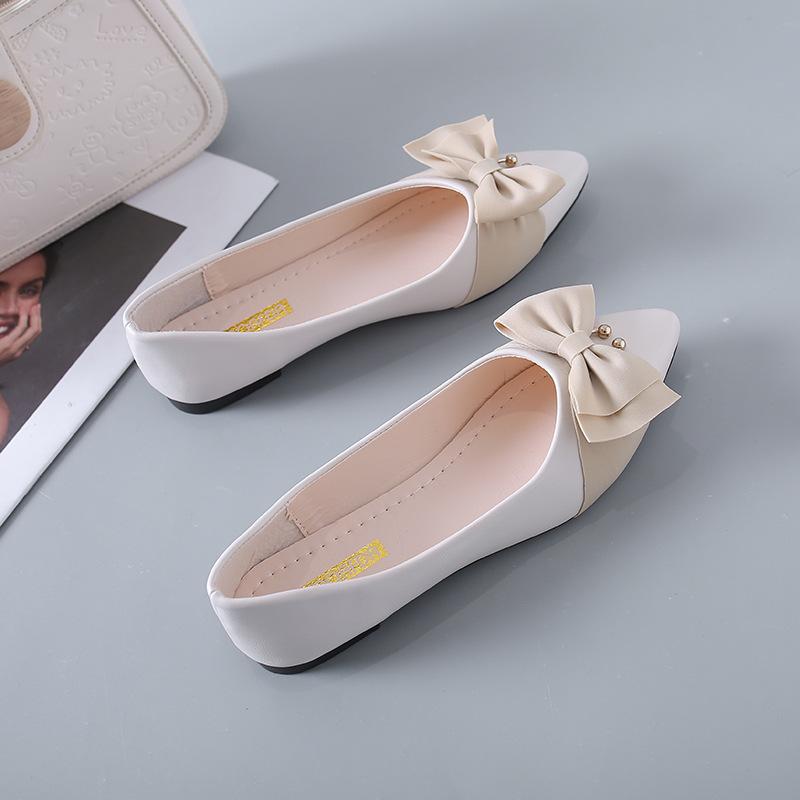Autumn Women Shoes Pointed Toe Flats Shoes Woman Bow Slip On zapatos mujer Fashion Loafers Women Ballet Flats WSH4538