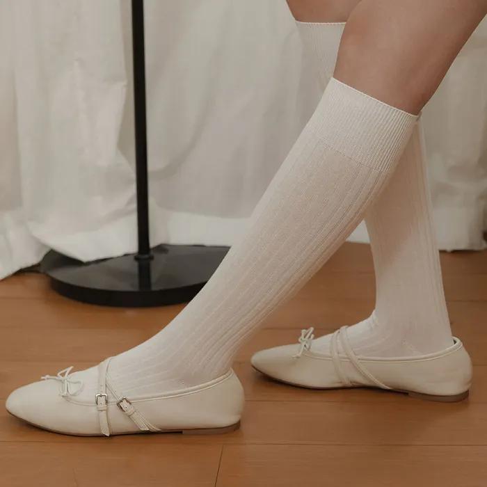 [Celebrity Worn] Plain Grosgrain Knee Socks SC8082 8 Colors
